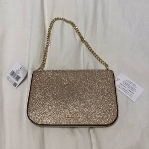 NWT Kate Spade Gold Glitter Glimmer Pochette Purse